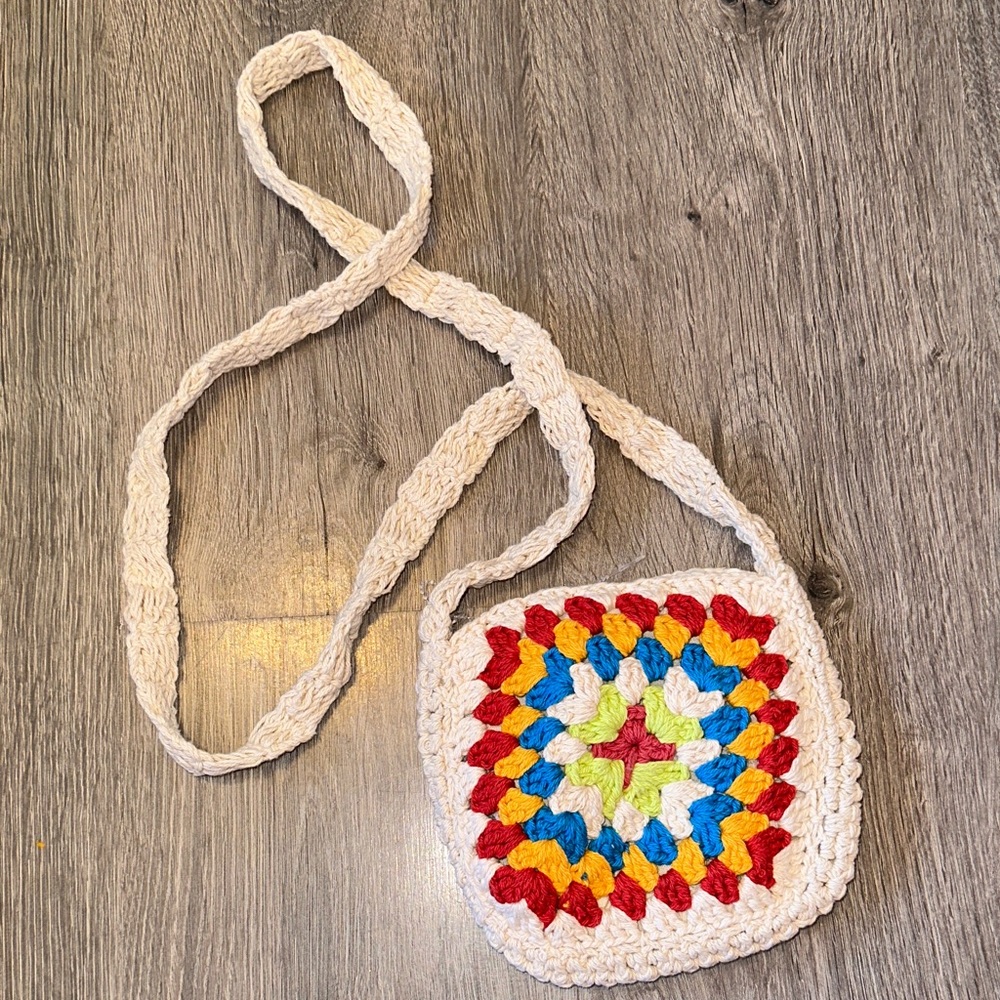 Colorful Crochet Crossbody Bag